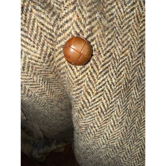 Vintage POLO Ralph Lauren Men’s Tweed Wool Jacket Suede Patch Throat Latch 42 44 - Picture 6 of 16